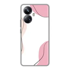 Чехол цветочный дизайн для Realme 10 Pro Plus (Розовый фон)