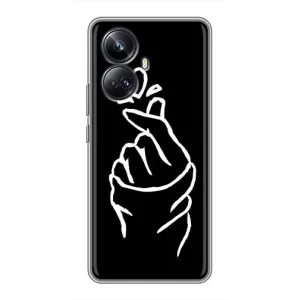 Чехлы (Знак сердечка) на Realme 10 Pro Plus (Сердце на черном)