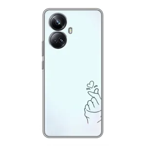 Чехлы (Знак сердечка) на Realme 10 Pro Plus (Сердце на голубом)