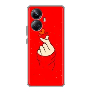Чехлы (Знак сердечка) на Realme 10 Pro Plus (Сердце на красном)