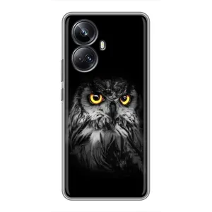 Чохли з принтом СОВИ для Realme 10 Pro Plus (Сова на чорному)