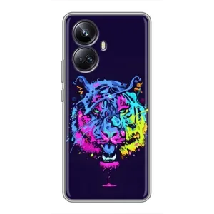 Силіконовий бампер з картинкою звірів для Realme 10 Pro Plus (Тигр-Арт)