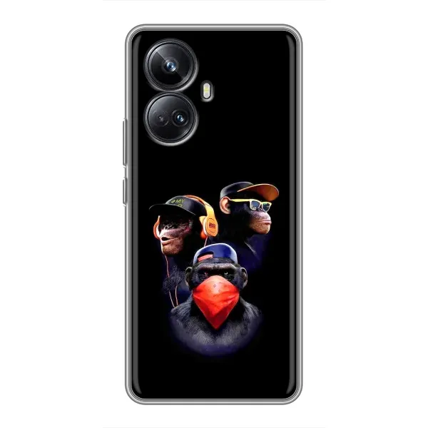 Чехол с рисунком «Три обезьяны» для Realme 10 Pro Plus Чехол с рисунком «Три обезьяны» для Realme 10 Pro Plus