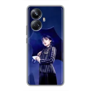 Чехлы с принтом Уэнсдей на Realme 10 Pro Plus (Уэнсдей с зонтом)