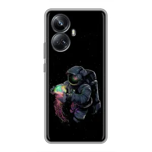 Силіконовый Чохол з принтом "Космонавти" на Realme 10 Pro Plus (В руках земля)
