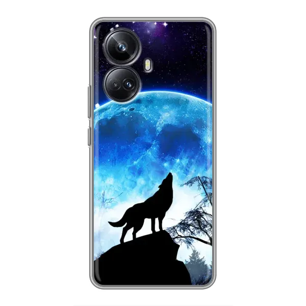 Чехол с рисунком «Воет на луну» для Realme 10 Pro Plus Чехол с рисунком «Воет на луну» для Realme 10 Pro Plus
