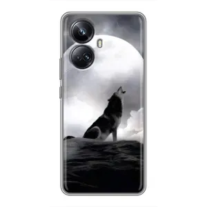 Чохол з Вовком на Realme 10 Pro Plus (Вовк і місяць)
