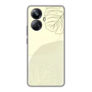 Чехол цветочный дизайн для Realme 10 Pro Plus (Зелёный фон)