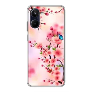 Чехол с принтом САКУРЫ на Realme 10 (Бабочки на сакуре)