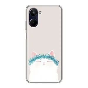Чехол на тематику: Коты для Realme 10 (Белый котик)