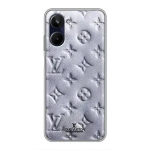 Текстурный Чехол Louis Vuitton для Реалми 10 (Белый ЛВ)