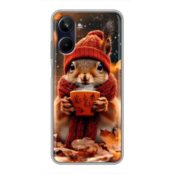 Чехол с рисунком «Белка с кофе» для Realme 10 Чехол с рисунком «Белка с кофе» для Realme 10
