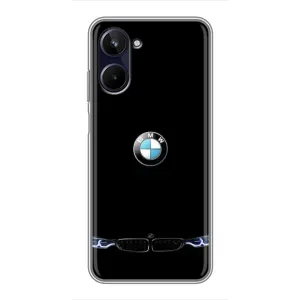 Силиконовый бампер с картинкой машины на Realme 10 (Черный BMW)