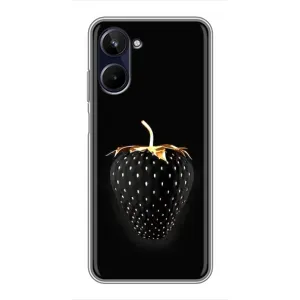 Чехол с изображением вкусной еды для Realme 10 (Чёрная клубника)