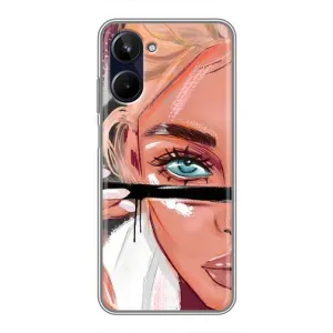 Силіконовый Чохол на Realme 10 з картинкой Модных девушек (Дівчина та вії)