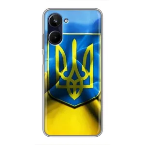 Чехол с картинкой (Патриотический ГЕРБ) на Realme 10 (Герб и Флаг Украины)