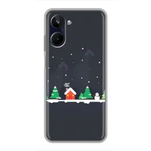 Силіконовий бампер на різдво для Realme 10 (Місто зимове)