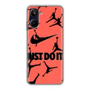 Силиконовый Чехол Nike Air Jordan на Реалми 10 (Just Do It)