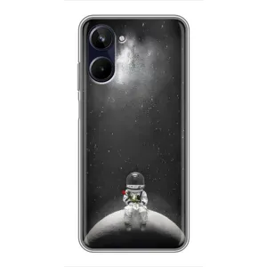 Силиконовый Чехол с принтом "Космонавты" на Realme 10 (Космонавт романтик)