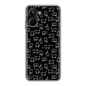 Чехол на тематику: Коты для Realme 10 (Котики на черном)