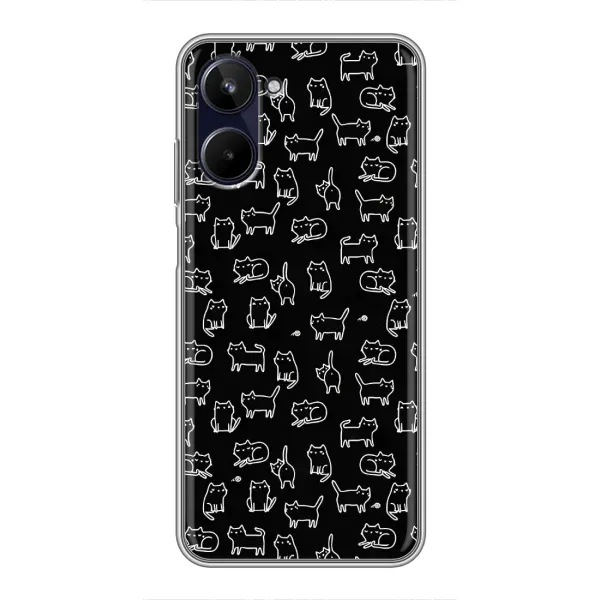 Чехол с рисунком «Котики на черном» для Realme 10 Чехол с рисунком «Котики на черном» для Realme 10