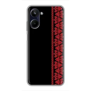 Силиконовый Чехол на Realme 10 (Красная Вышиванка)