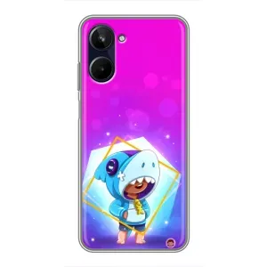Чехол Бравл Старс для Realme 10 (Леон в костюме Акулы)