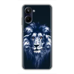 Чохол з картинкою на Realme 10 (Лев – синій)