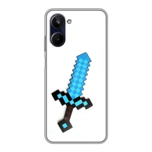 Чехлы для Realme 10 (Персонажи Майн Крафт) (Меч)