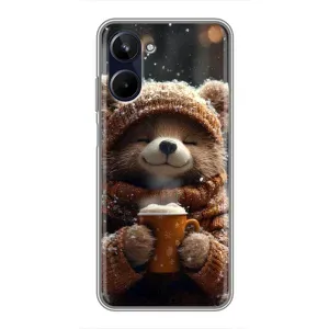 Печатный чехол «Зверята с кофе» для Realme 10 (Медвежонок с кофе)