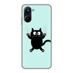 Силиконовый чехол с котиком для Realme 10
