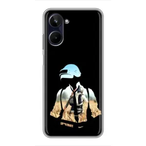 Силиконовый чехол с картинкой "Герой Pubg" на Realme 10 (Пубг мен)