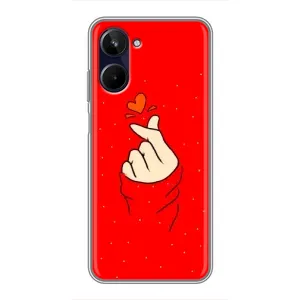 Чохол (Знак сердечка) для Realme 10 (Сердечко на червоному)