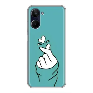 Чохол (Знак сердечка) для Realme 10 (Сердечко на бірюзовому)