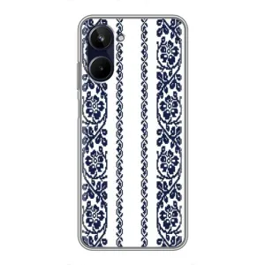 Силиконовый Чехол на Realme 10 с картинкой Вышиванки (Синяя вышиванка)