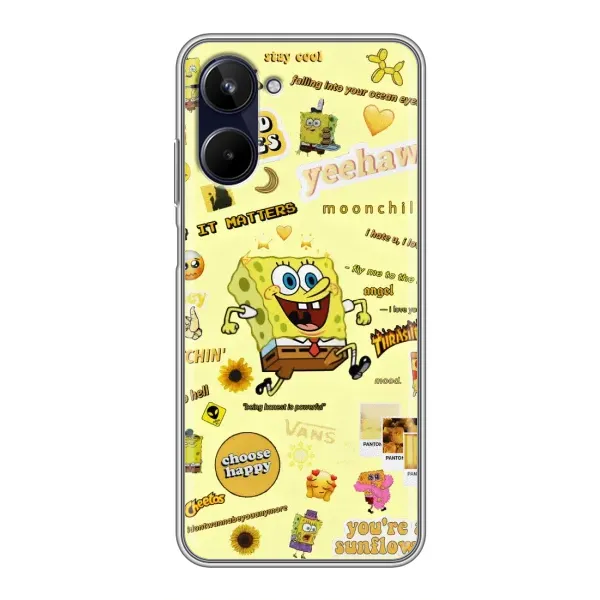Чехол с рисунком «Спанч Боб бежит» для Realme 10