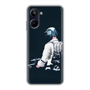 Силиконовый чехол с картинкой "Герой Pubg" на Realme 10 (В экиперовке)
