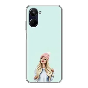 Силіконовый Чохол на Realme 10 з картинкой Модных девушек (В шапці)