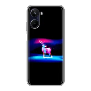 Силиконовый бампер с картинкой животных для Realme 10 (Яркий олень)