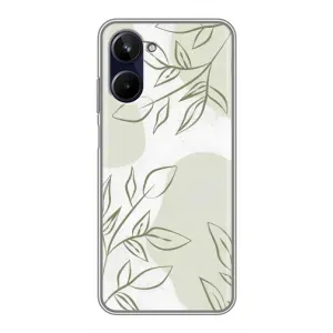 Чехол цветочный дизайн для Realme 10 (Зелёный дизайн)