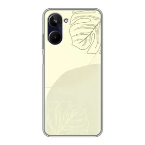 Чехол цветочный дизайн для Realme 10 (Зелёный фон)
