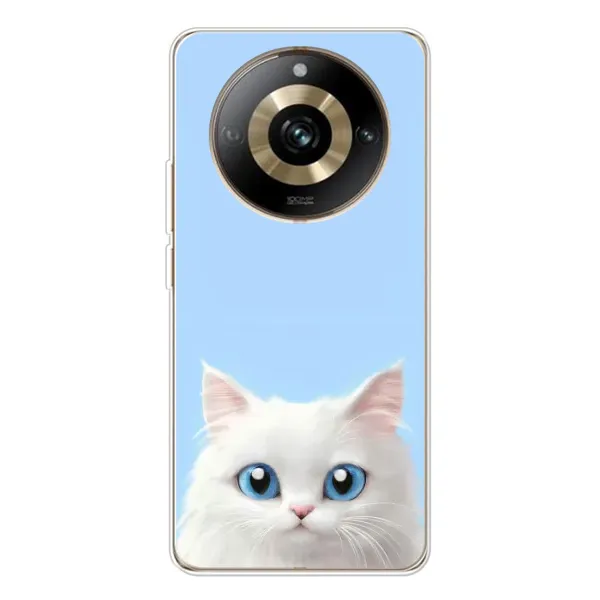 Чехол с рисунком «Белый кот» для Realme 11 Pro 5G Чехол с рисунком «Белый кот» для Realme 11 Pro 5G