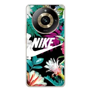 Силіконовый Чохол на Realme 11 Pro 5G з картинкою НАЙК (Квітковий Nike)