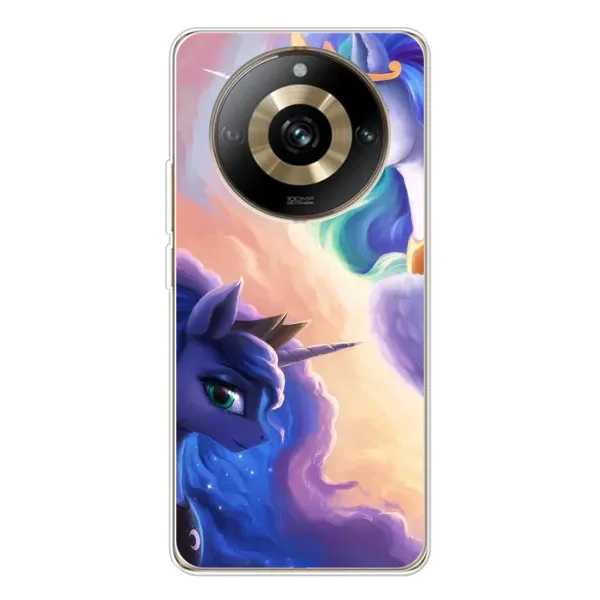 Чехол с рисунком «Единорожки на тучках» для Realme 11 Pro 5G Чехол с рисунком «Единорожки на тучках» для Realme 11 Pro 5G