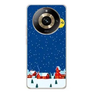 Силиконовый бампер на рождество для Realme 11 Pro 5G (Город в снегу)