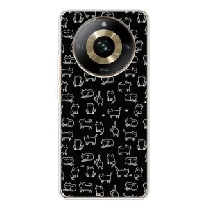 Чохол на тематику: Коти для Realme 11 Pro 5G (Котики на чорному)