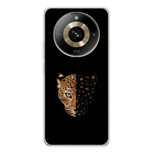 Чохол з леопардовим принтом на Realme 11 Pro 5G (Леопард на чорному)