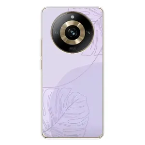 Чехол цветочный дизайн для Realme 11 Pro 5G (Монстера фиолетовая)