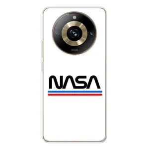 Силиконовый бампер с принтом "Наса" на Realme 11 Pro 5G (NASA на белом фоне)