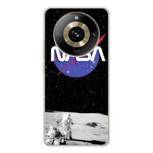Силиконовый бампер с принтом "Наса" на Realme 11 Pro 5G (Nasa на луне)